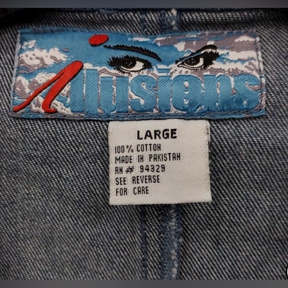NWT VTG Dominion Apparel Illusions Long Denim
Jacket Women's Sz L Blue Cotton - Picture 5 of 5